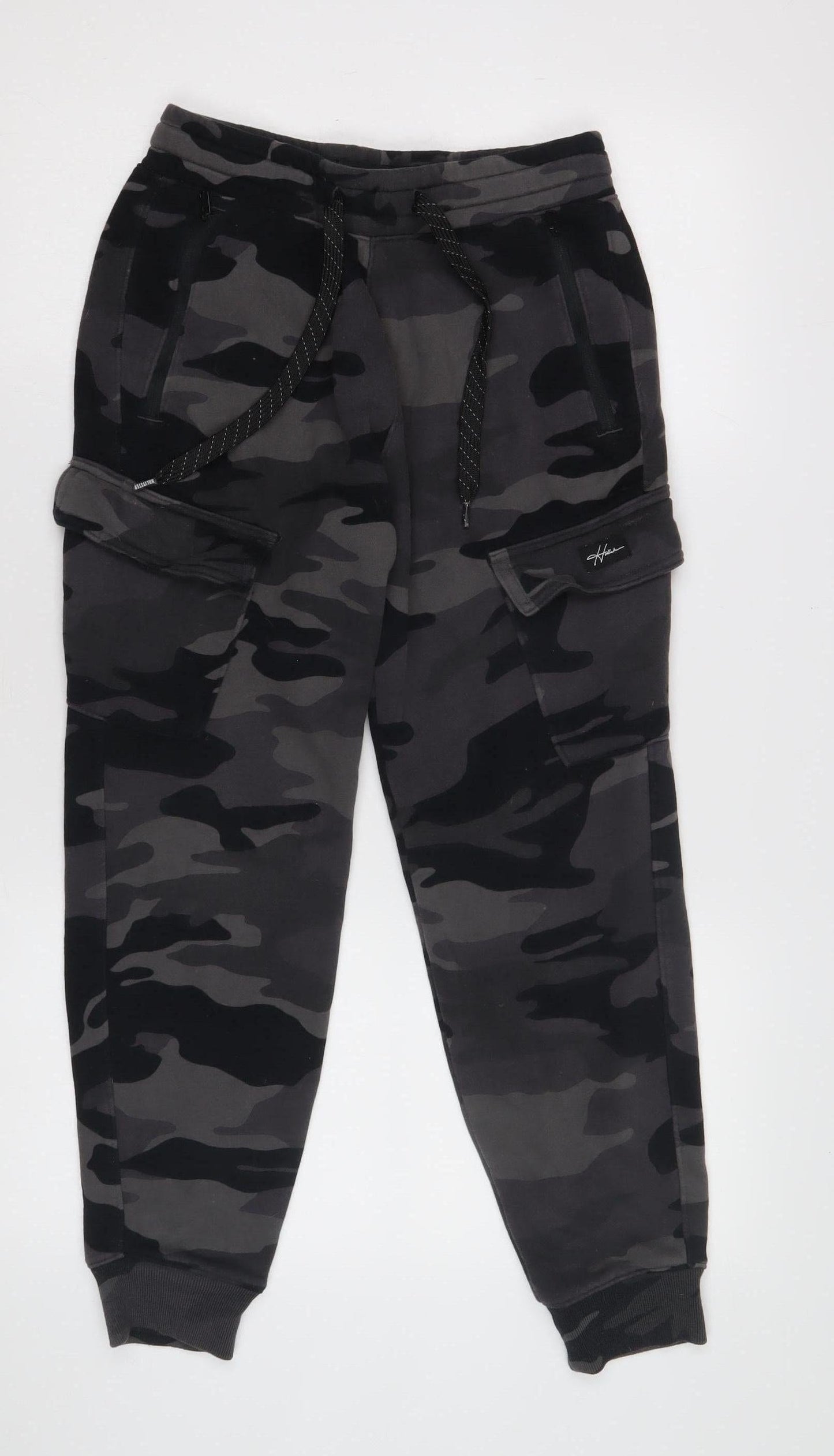 Hollister Women's Black Camouflage Jogger Trousers - Size S