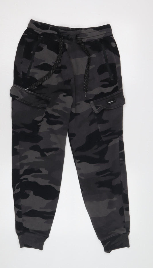 Hollister Women's Black Camouflage Jogger Trousers - Size S