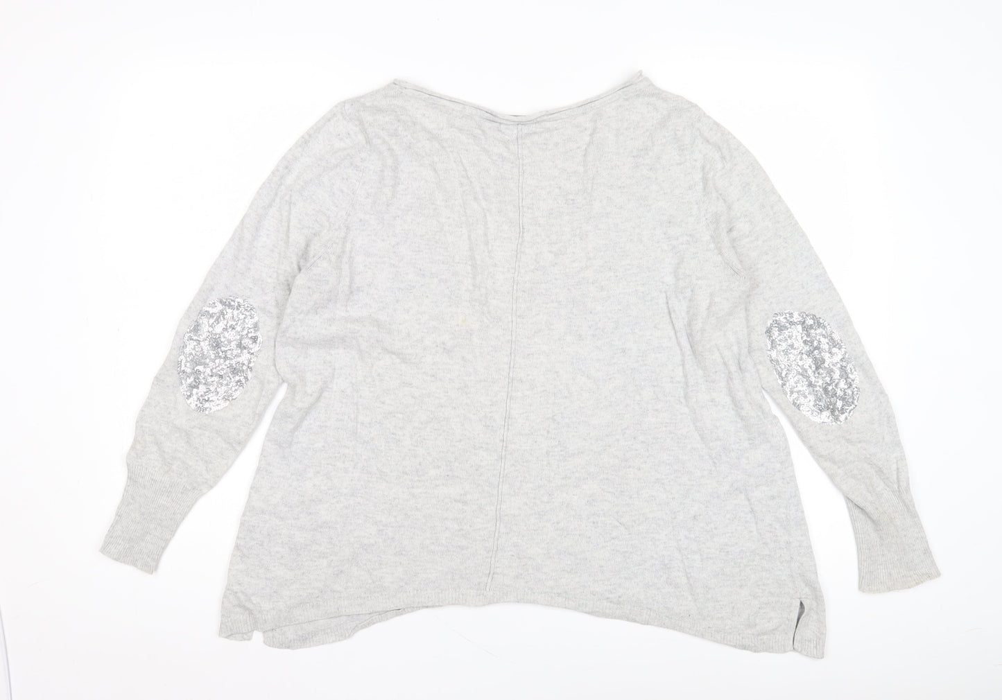 Mint Velvet Grey Women's Pullover, Size 6, Sequin Accents