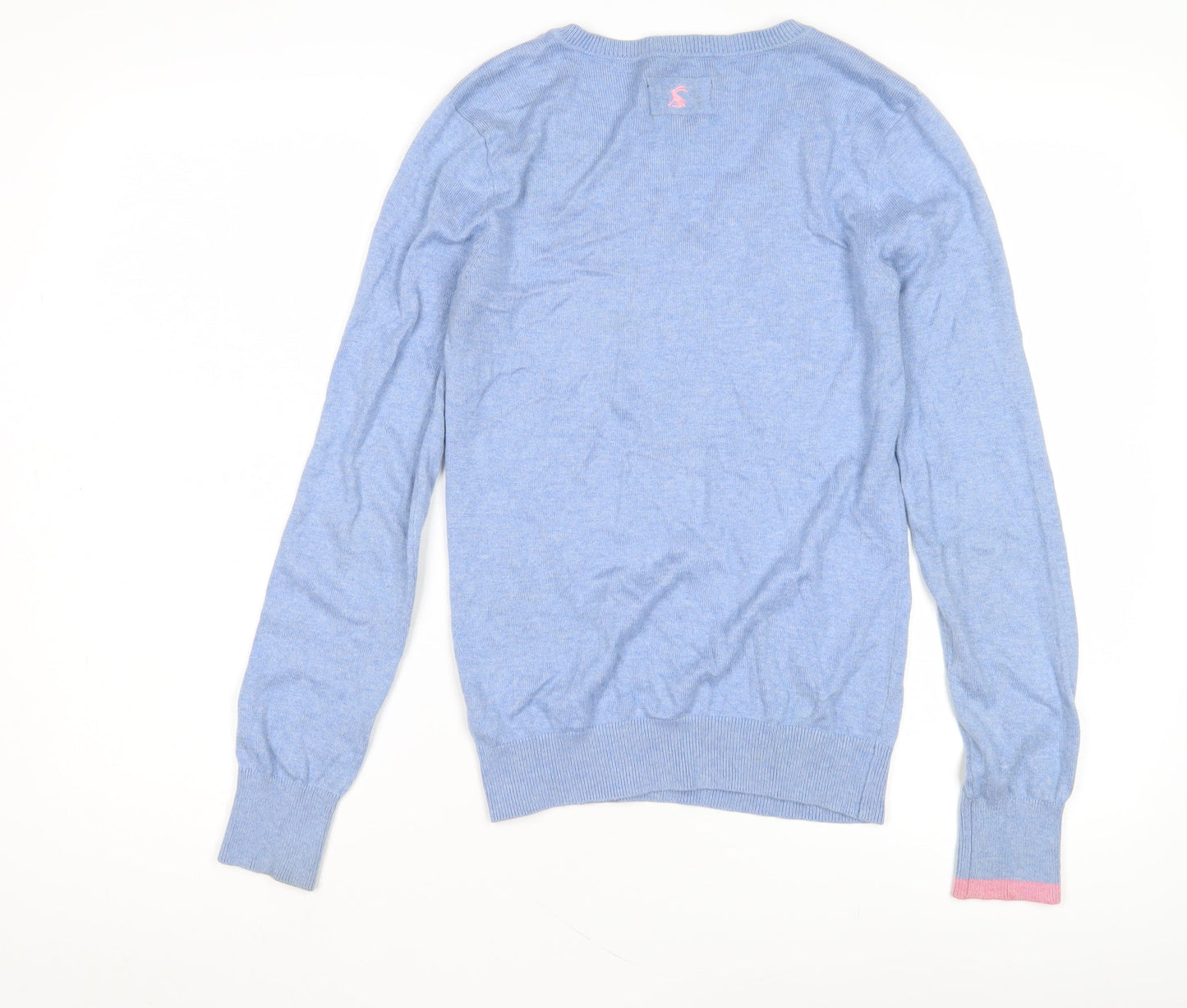 Joules Women's Blue V-Neck Wool Pullover Size 6