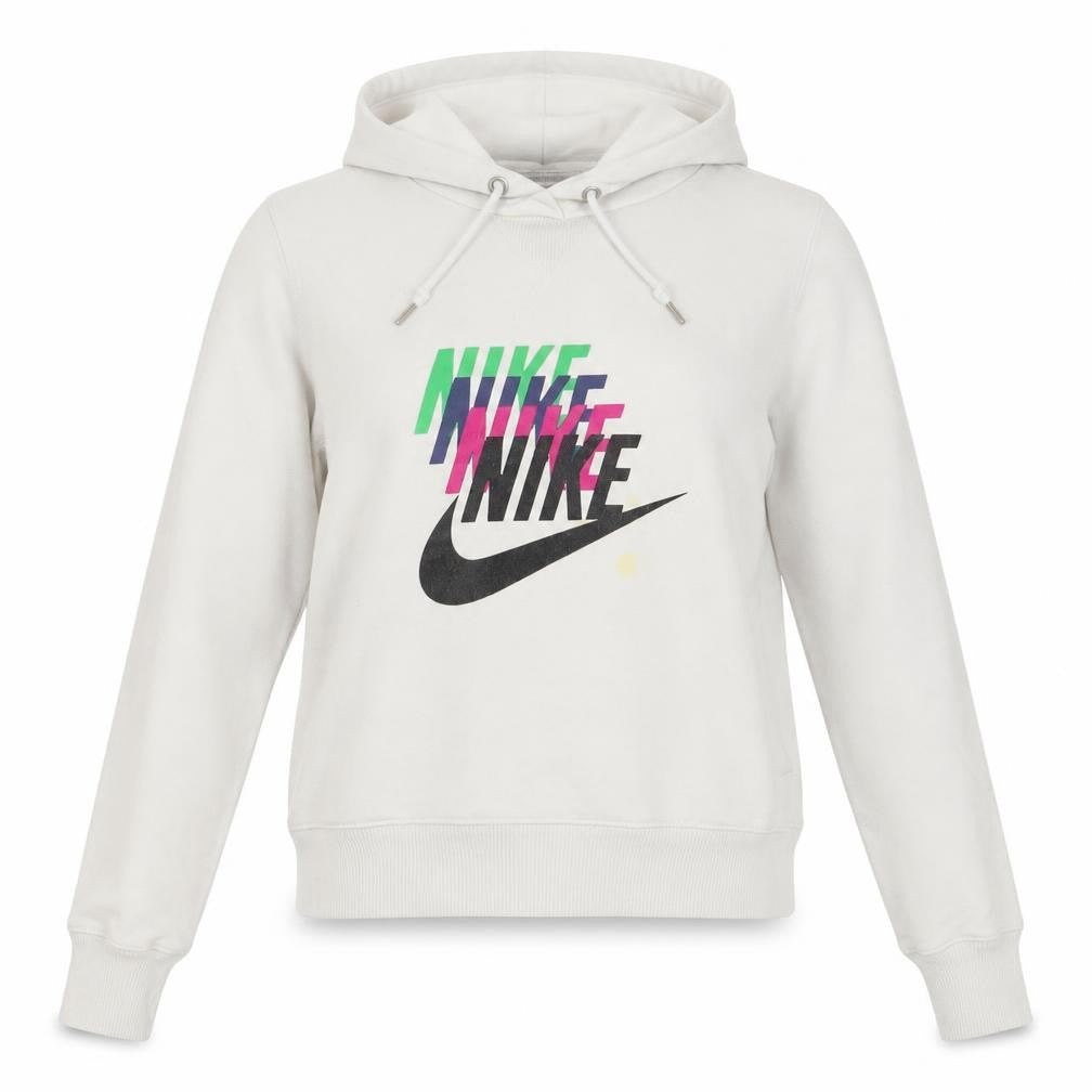 Womens UK 8 Regular Nike White Pullover Hoodie