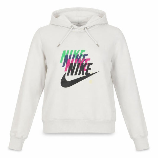 Womens UK 8 Regular Nike White Pullover Hoodie