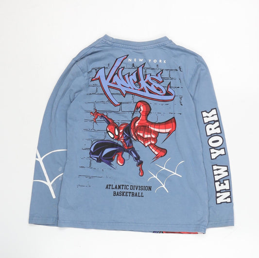 NBA Boys Blue Spider-Man Basketball T-Shirt, Size 7-8, Marvel