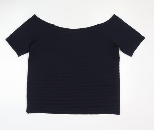 ASOS Women Blue Short Sleeve Top Size 16
