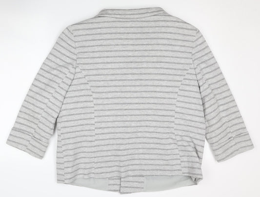 Principles Women's Grey Striped Blazer, Size 20