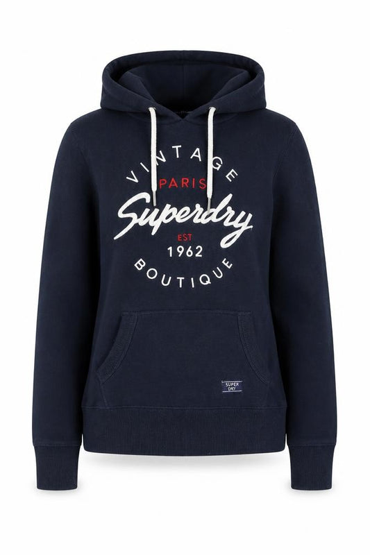 Womens UK 6 Regular Superdry Blue Pullover Hoodie