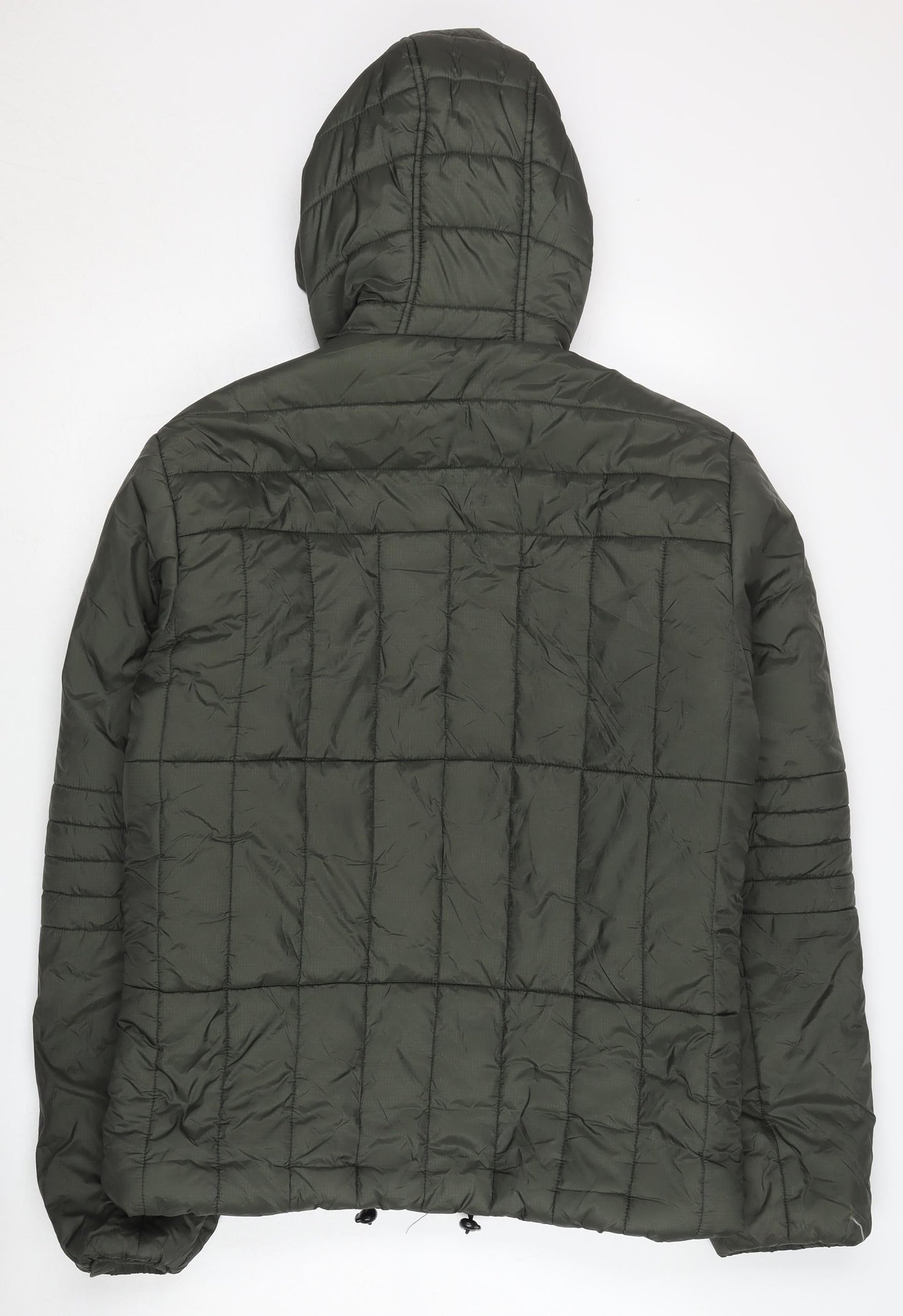 Blend Men's Green Puffer Jacket M Hooded Casual