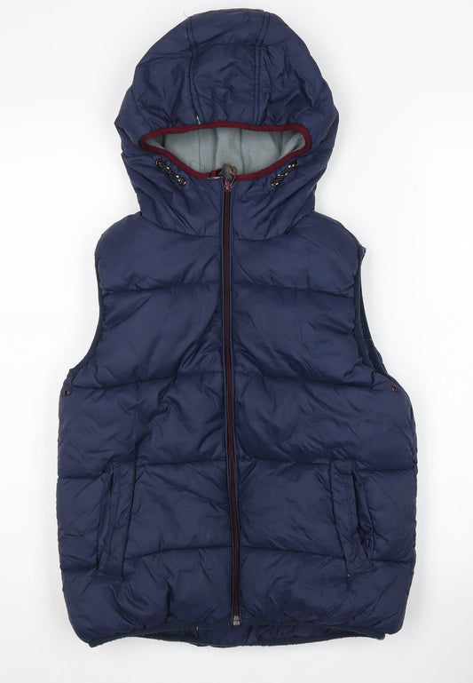 Next Boys Blue Puffer Jacket 10 Years Hooded Sleeveless