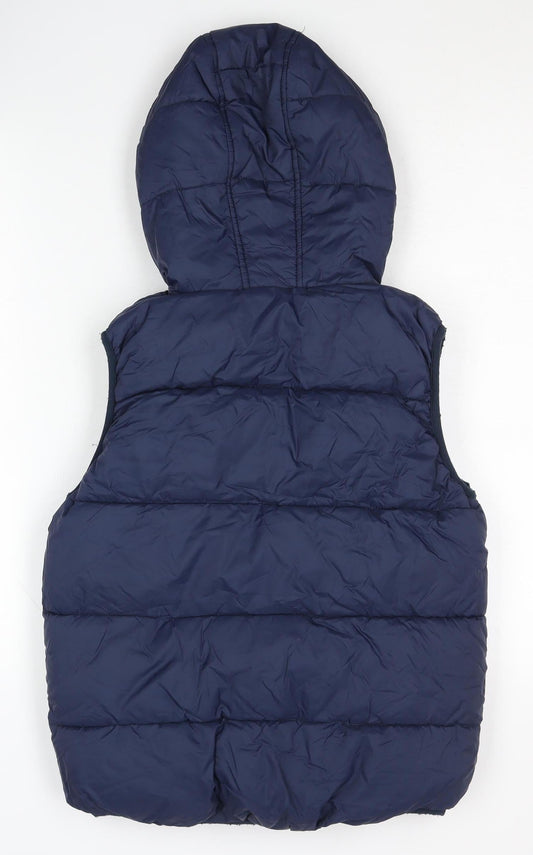 Next Boys Blue Puffer Jacket 10 Years Hooded Sleeveless