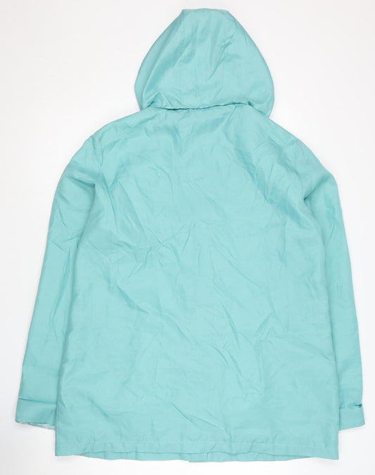 Anne De Lancay Women's Blue Hooded Jacket Size 16