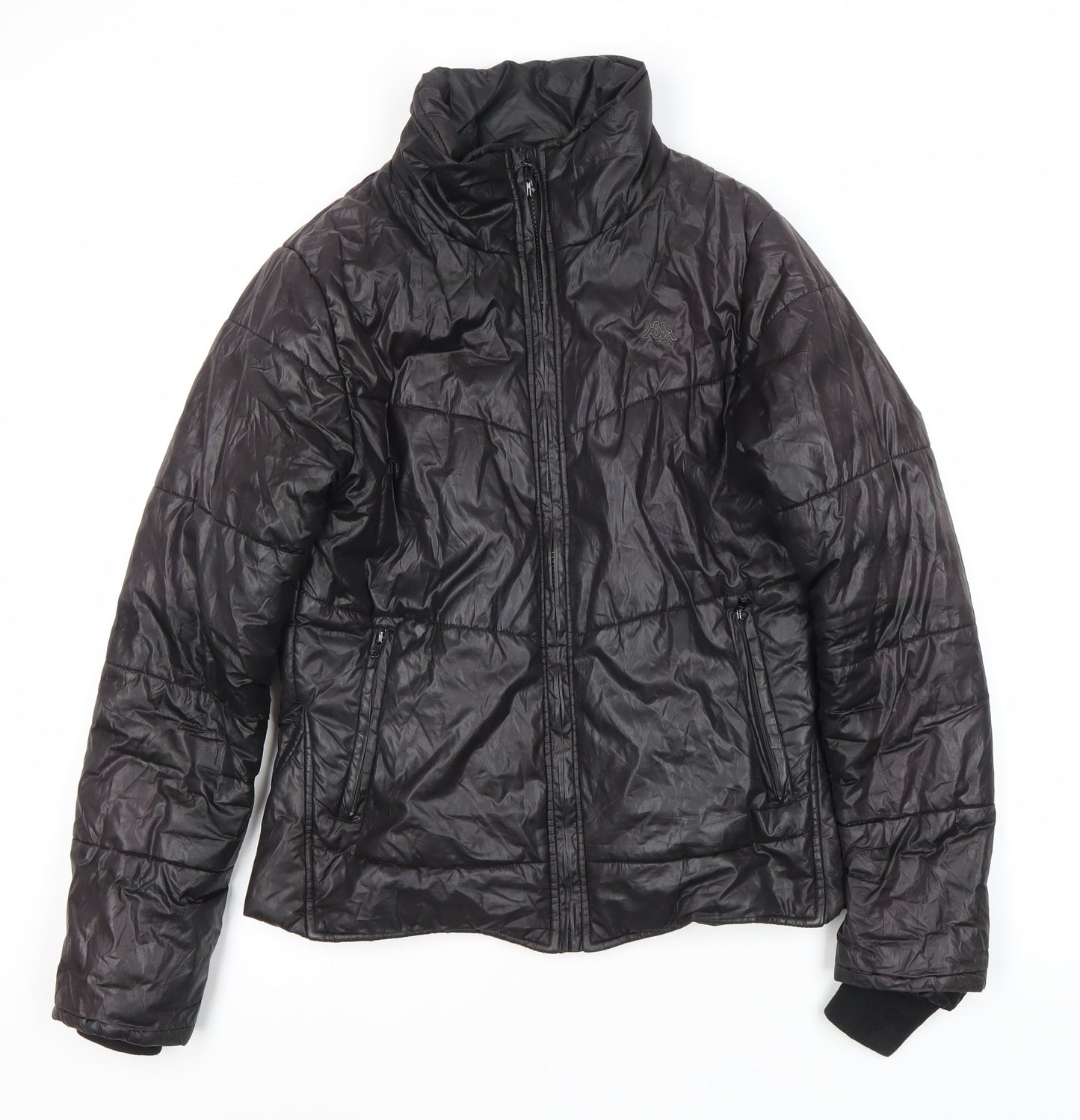 Kappa Unisex Black Puffer Jacket M - Full Zip Style