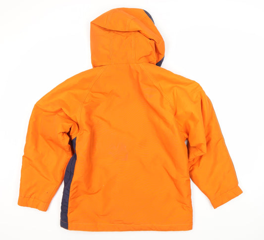 Point Square Boys Orange Hooded Puffer Jacket, 11 Years