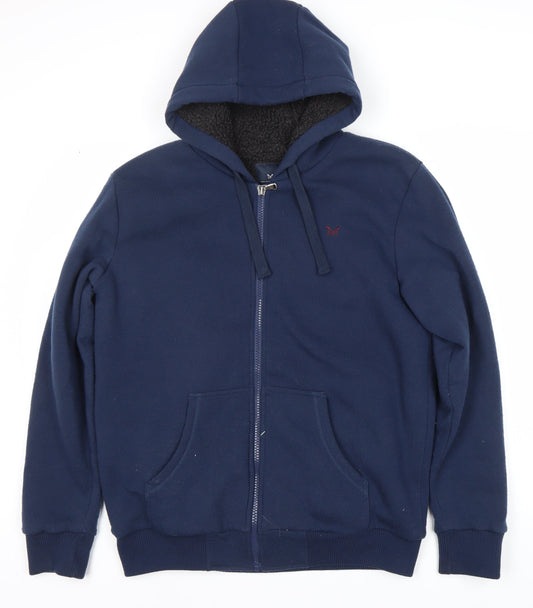 Crew Clothing Company Men's Blue XL Full Zip Hoodie