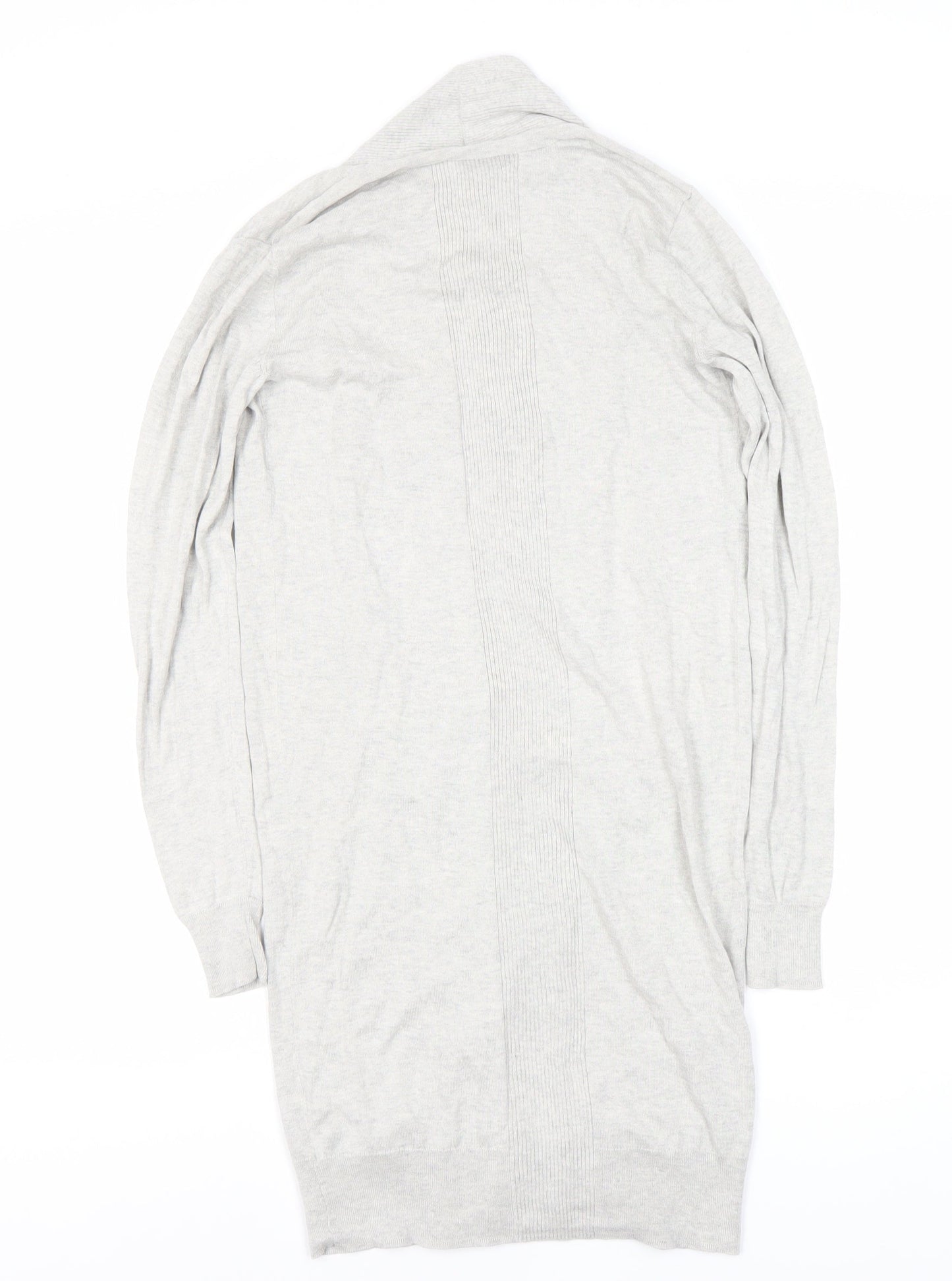AllSaints Women's Grey Open Front Cardigan Size UK 6 Silk Cotton