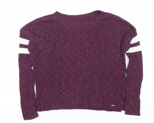Hollister Women's Purple Pullover Jumper S