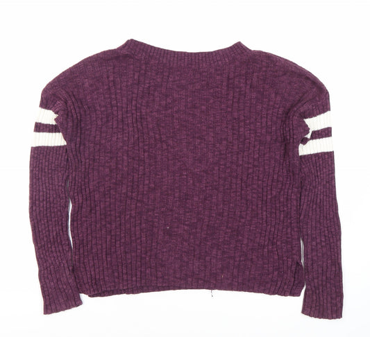 Hollister Women's Purple Pullover Jumper S