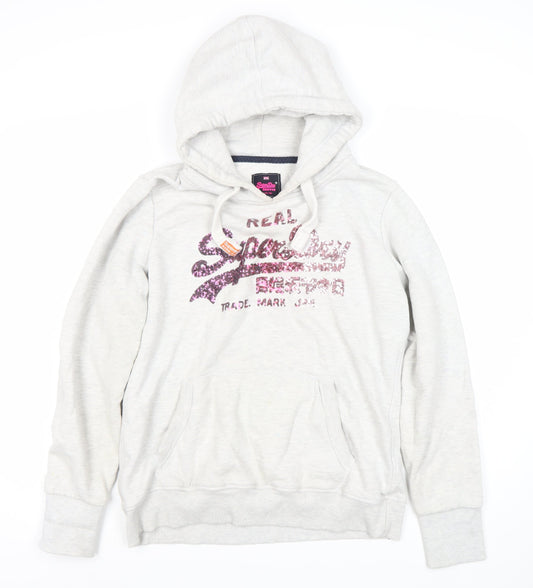 Superdry Women's Grey Sequin Hoodie XL
