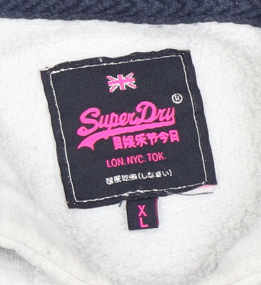 Superdry Women's Grey Sequin Hoodie XL