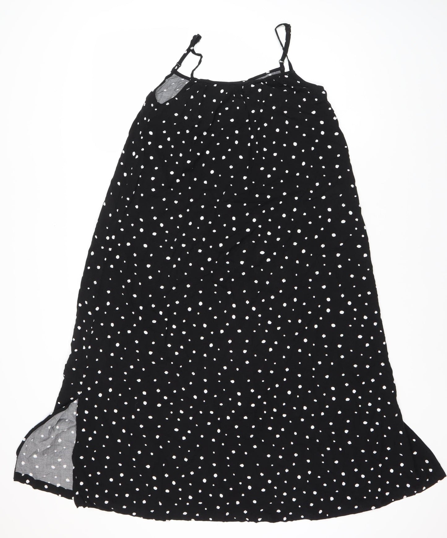 Marks and Spencer Women's Black Polka Dot Dress Size 8