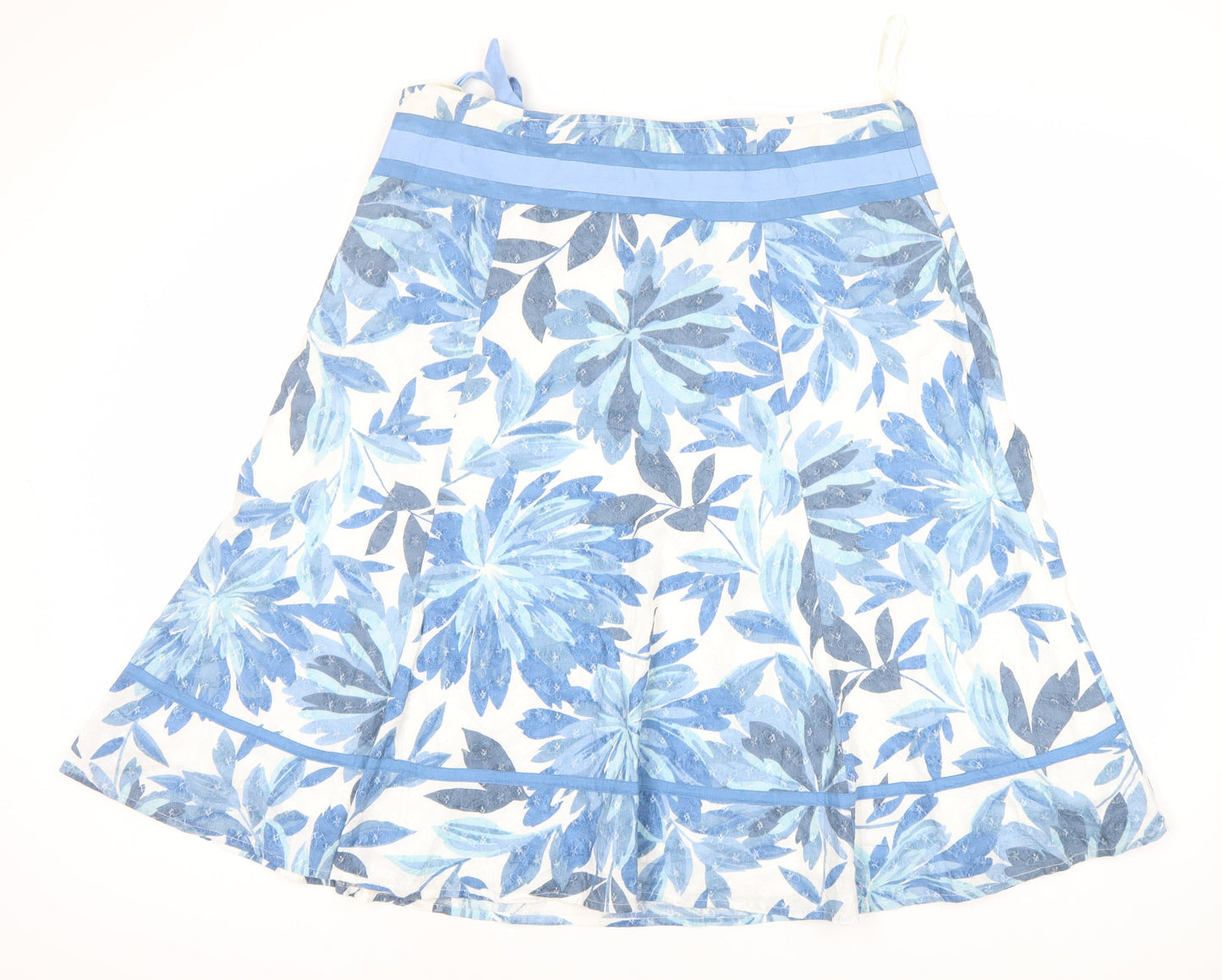 Per Una Women's Blue Floral A-Line Skirt Size 18