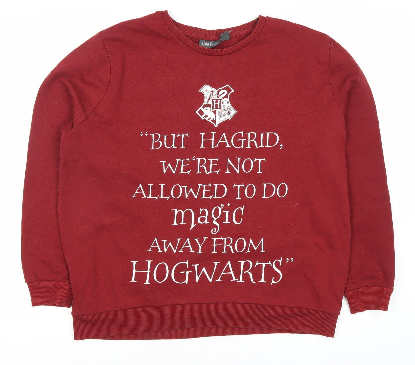 Harry Potter Unisex Adults Red Pullover Sweatshirt Size 16