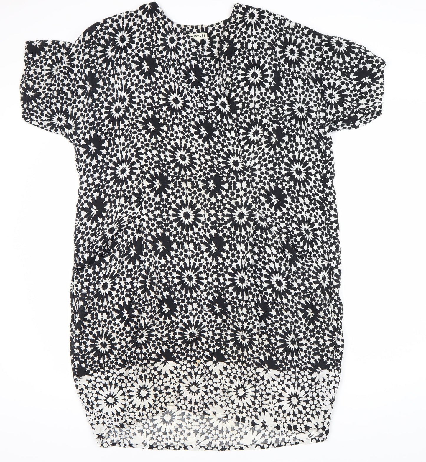 Whistles Women's Black White Geometric Dress UK 16