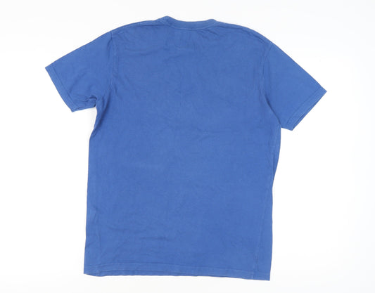 Quiksilver Men's Blue Graphic Print T-Shirt Small