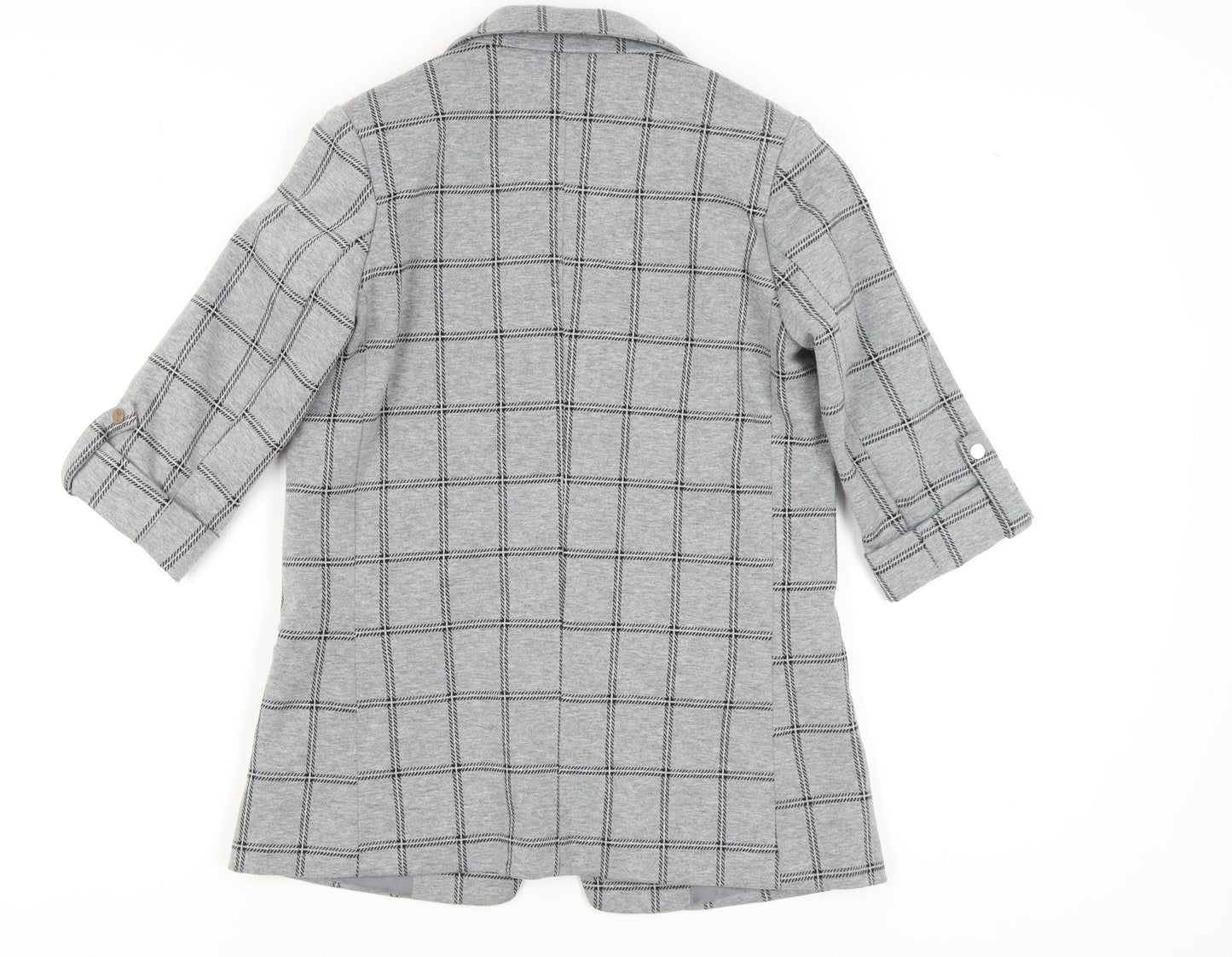 Mohito Women’s Grey Check Blazer, Size 4, 3/4 Sleeve