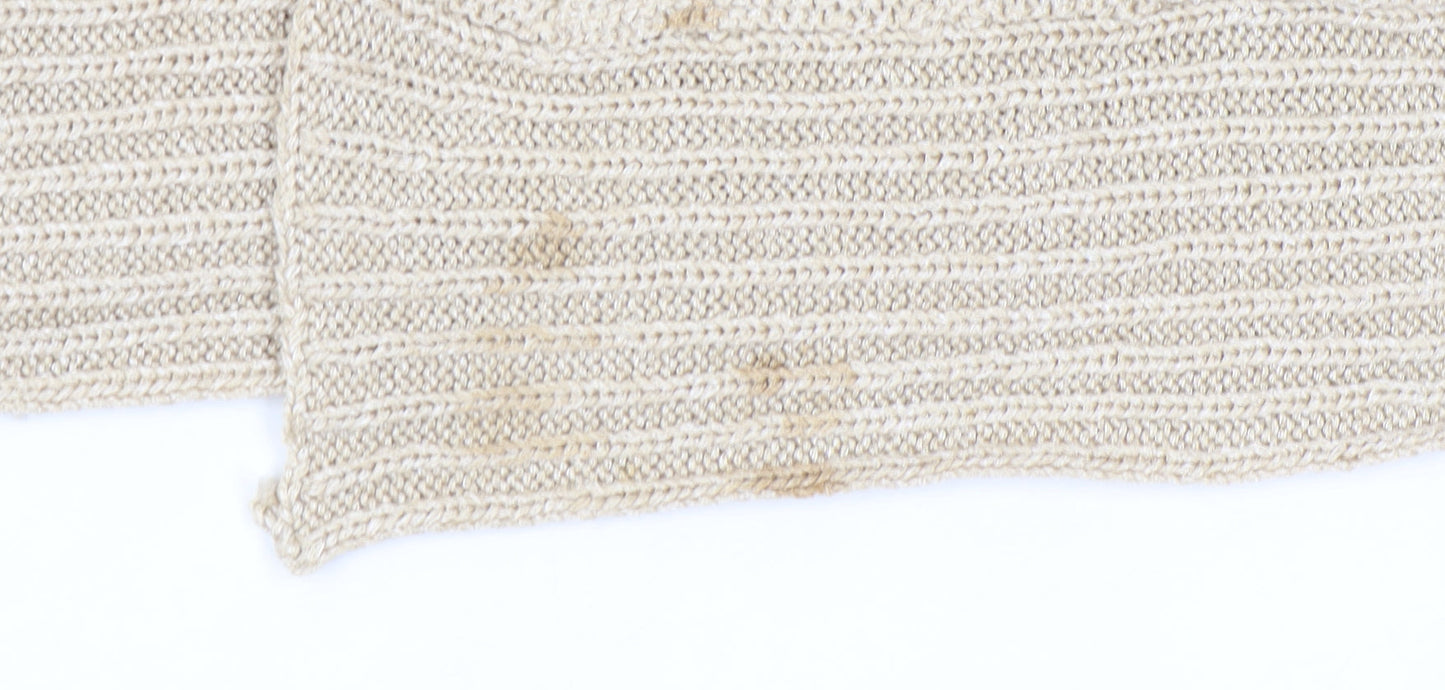 Nina Murati Women's Beige Wrap Jumper M Open-Knit