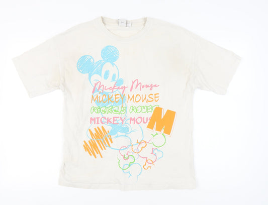 Disney Mickey Mouse Unisex White T-Shirt Size 10