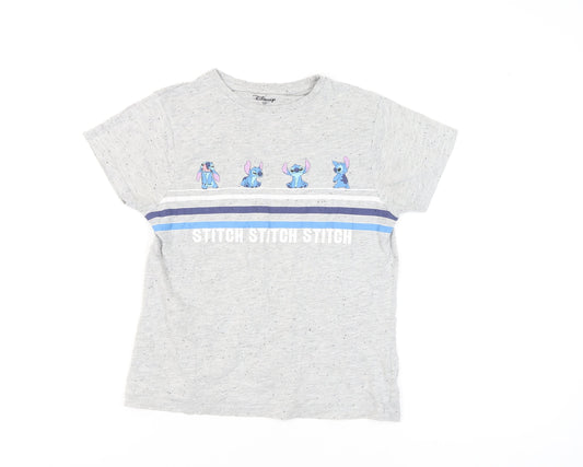 Disney Women’s Grey Stitch T-Shirt XS Casual