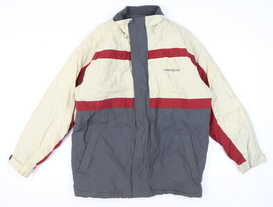 TOG24 Men's Grey Red Beige Puffer Jacket L