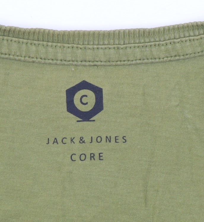 Jack & Jones Men's Green Graphic T-Shirt XL