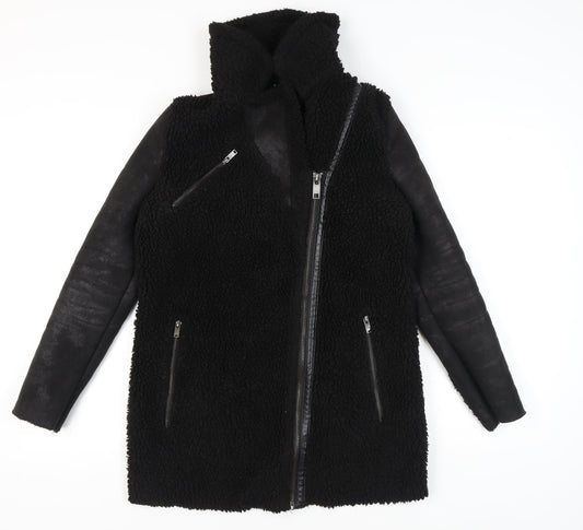ONLY Women's Black XS Biker Jacket with Zip Accents