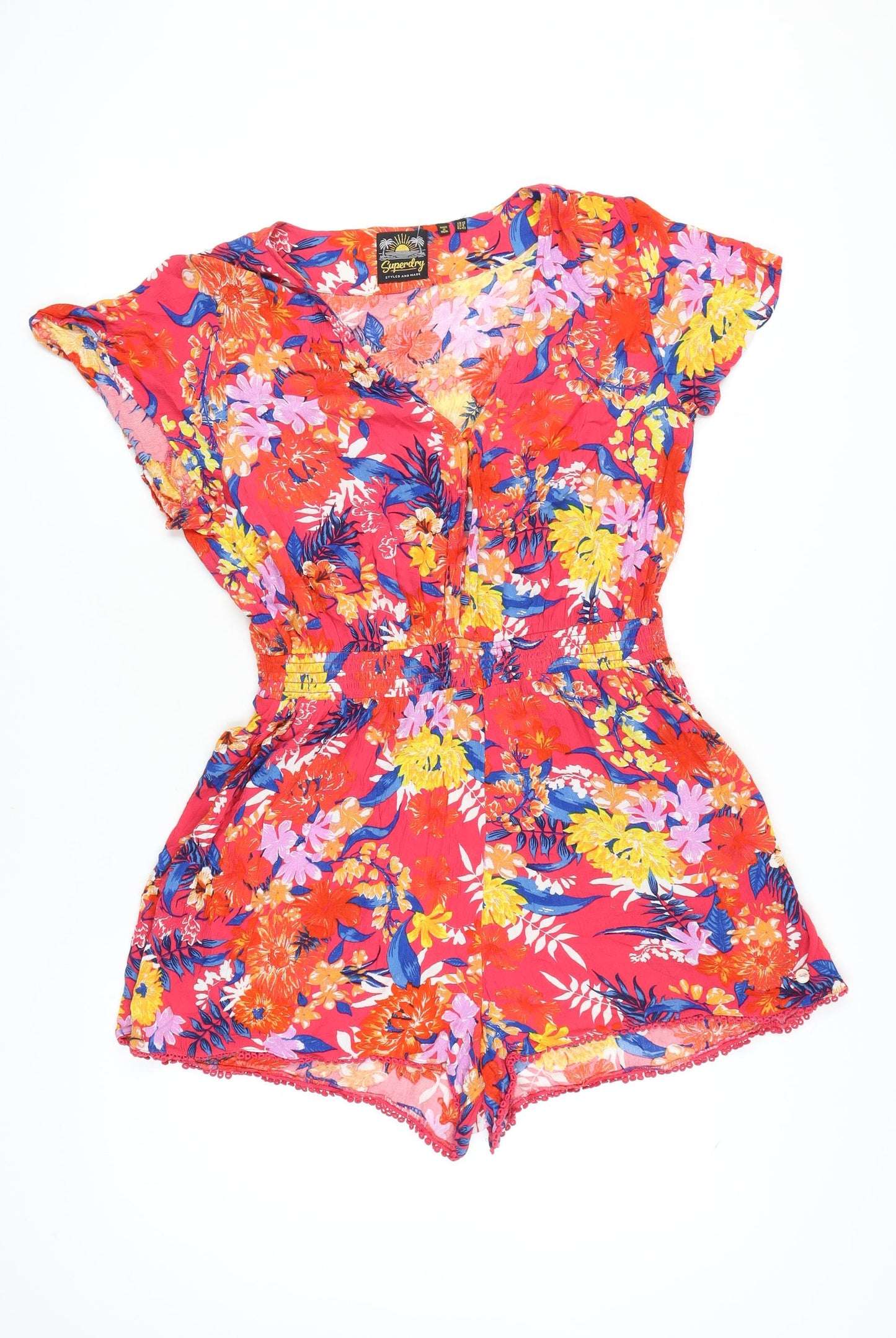 Superdry Women's Multicoloured Floral Playsuit Size 12