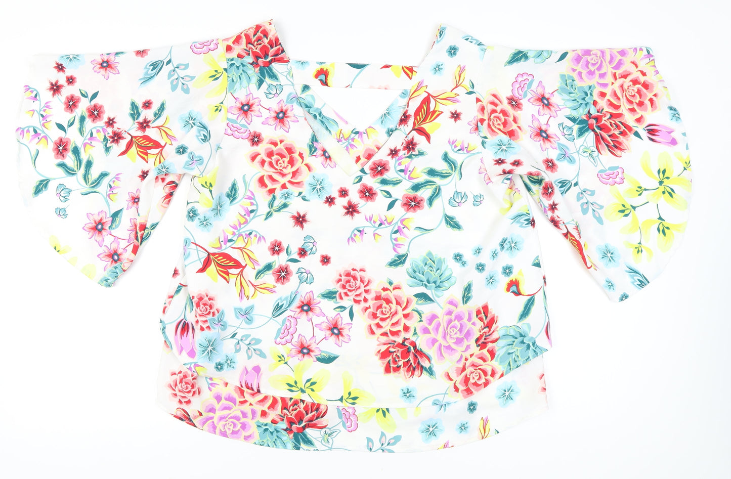 Marks and Spencer Women's Floral Blouse, Multicoloured, Size 16