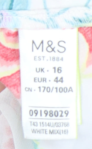Marks and Spencer Women's Floral Blouse, Multicoloured, Size 16
