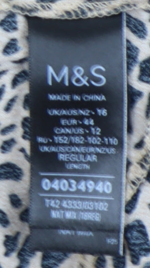 Marks and Spencer Women’s Animal Print Dress 16