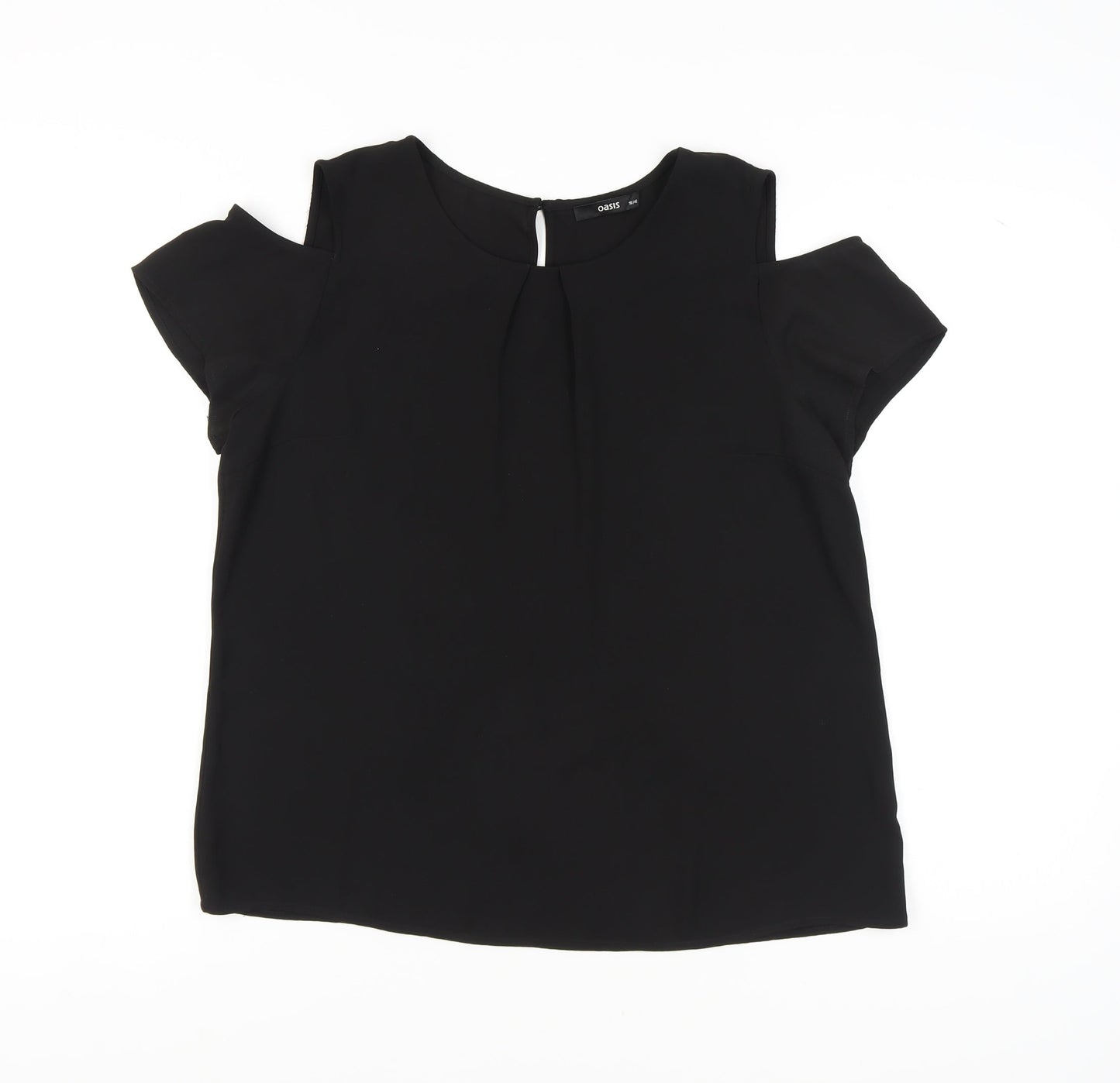 Oasis Women's Black Size 16 Cold Shoulder Top