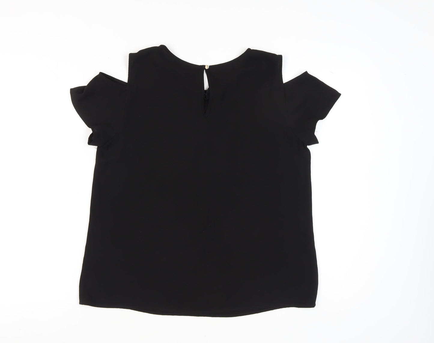 Oasis Women's Black Size 16 Cold Shoulder Top