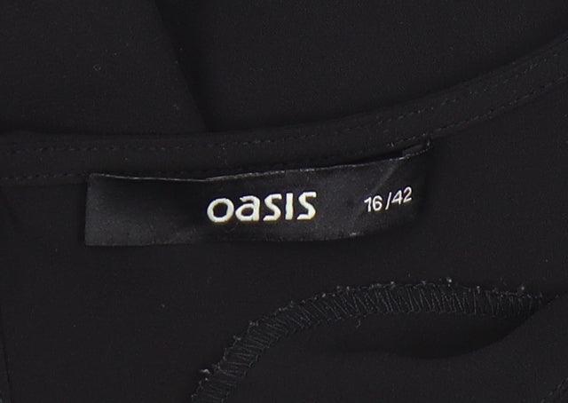 Oasis Women's Black Size 16 Cold Shoulder Top