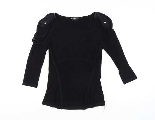 Karen Millen Black Women's Top, Size 10, 3/4 Sleeve