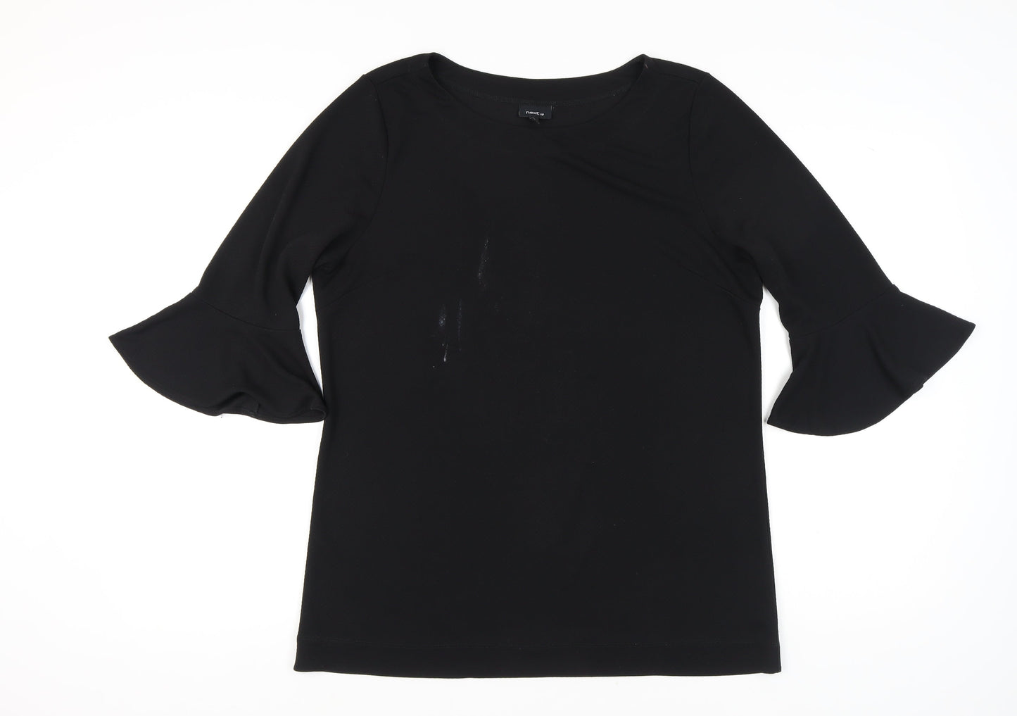 Next Women's Black 3/4 Sleeve Flared Blouse Size 16