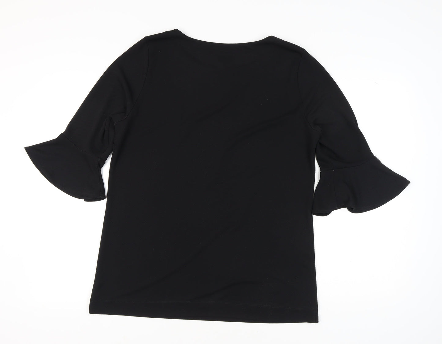 Next Women's Black 3/4 Sleeve Flared Blouse Size 16