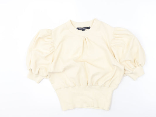 French Connection Women's Ivory Puff Sleeve Blouse Size S