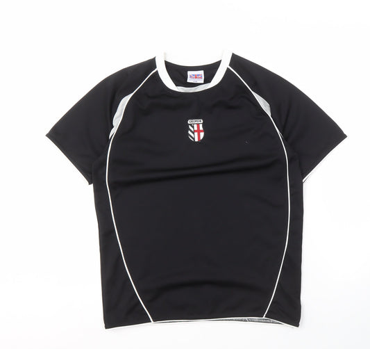 Phoenix Sports Boys Black T-Shirt, Short Sleeve, XL