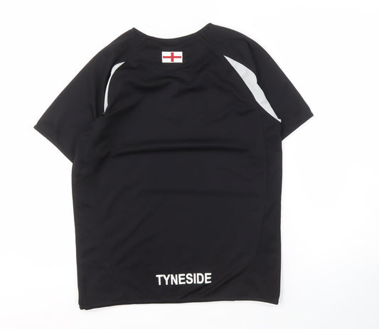 Phoenix Sports Boys Black T-Shirt, Short Sleeve, XL