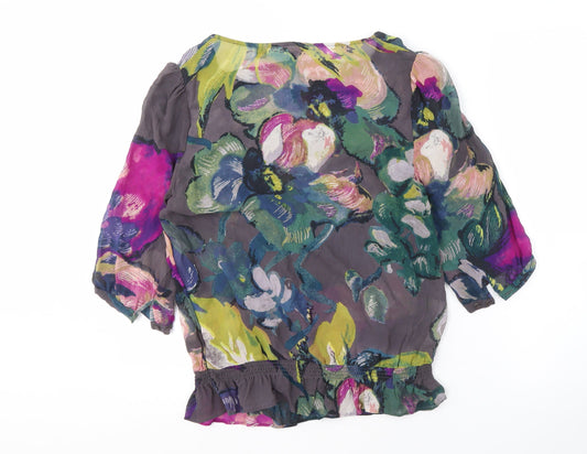 Ted Baker Women's Multicoloured Silk Blouse Size 10