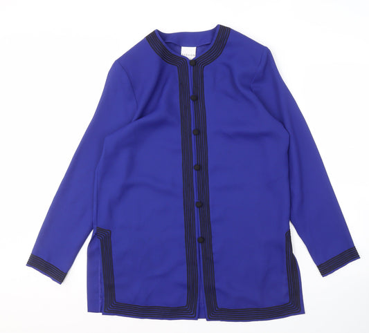 Alexon Women's Blue Button-Front Long Sleeve Jacket