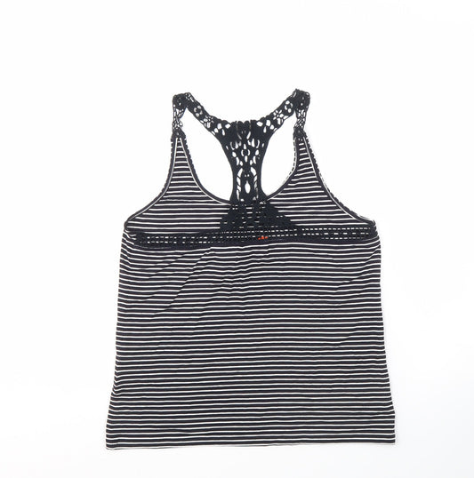 Superdry Women's Black Striped Tank Top - Medium